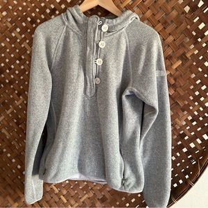 North Face gray hoodie with button detail and pockets Large perfect condition